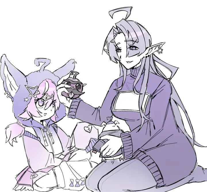 faromama and farochan with toys